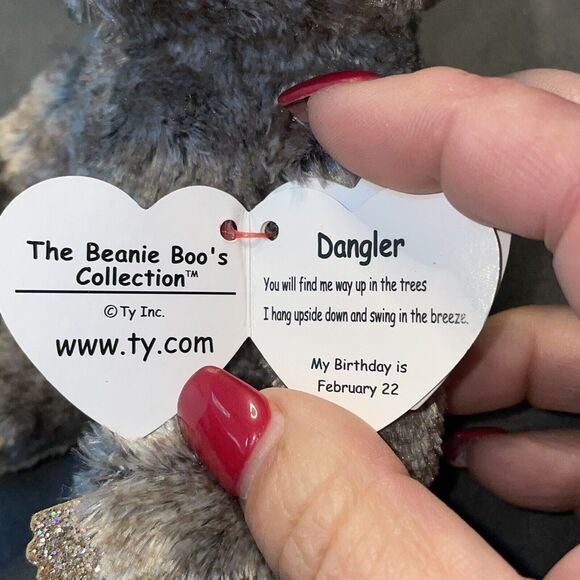 Ty Beanie Boos Plush Sloth Dangler Stuffed Animal Nursery Shower Gold Eyes 9" - Picture 8 of 9